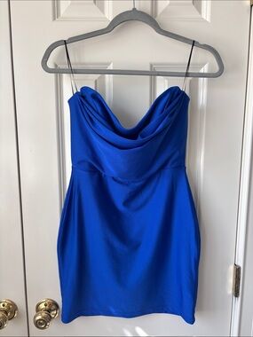 Windsor Electric Blue Cowl Neck Mini Dress